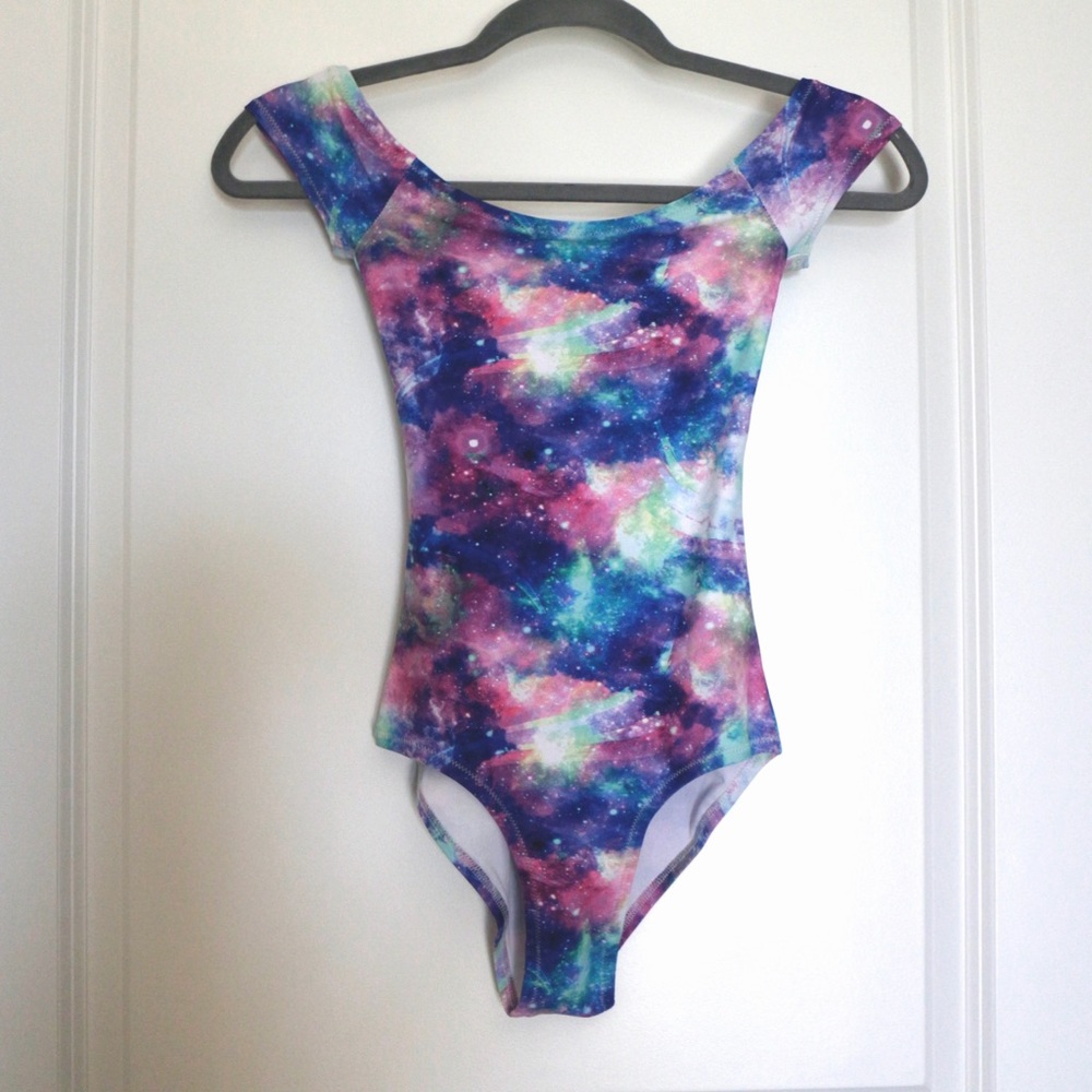 Chameleon Galaxy Cap Sleeve Leotard